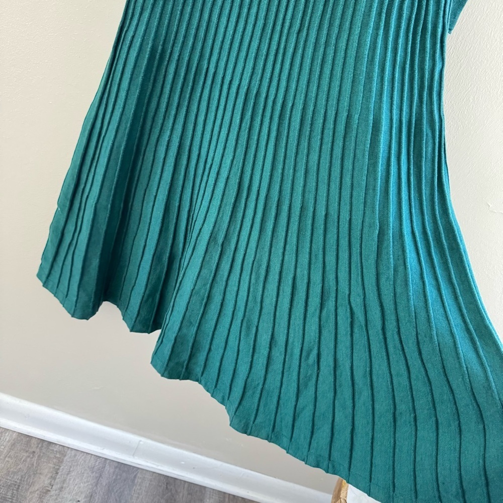 Peruvian Connection Teal Green Long Sleeve Pima Cotton Dress - Picture 6 of 8